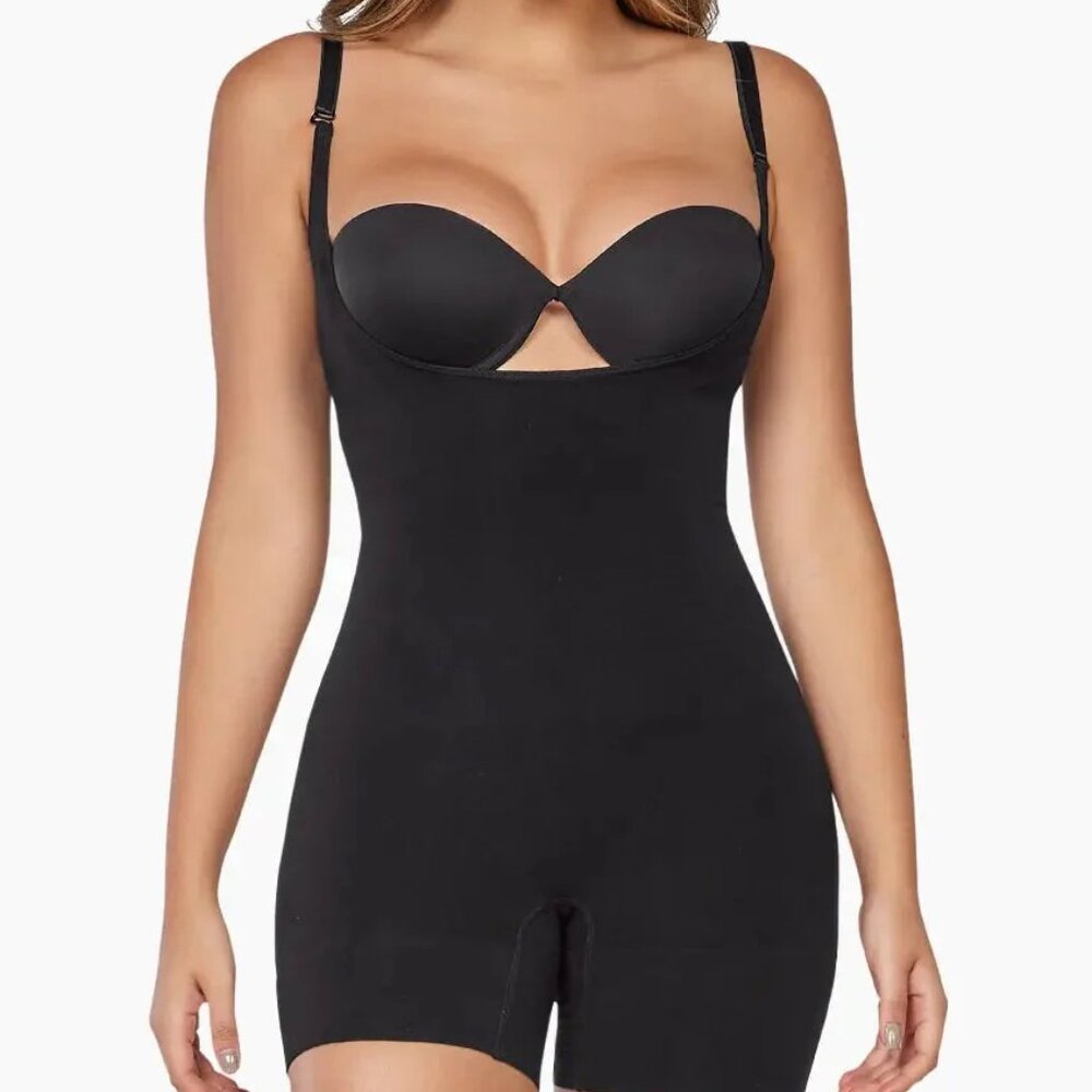 Curveez Shapewear Bodysuit Second Skin Hip Hugger Black size L Shapermint